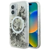 Dėklas Guess Liquid Glitter Flower MagSafe Apple iPhone 16 Case - rusvai gelsvas