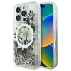 Dėklas Guess Liquid Glitter Flower MagSafe Apple iPhone 16 Pro Case - rusvai gelsvas