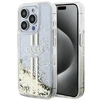 Dėklas GUESS GUHCP15LLFCSEGT IPHONE 15 PRO 6.1 "SKAIDRUS KIETAS DĖLĖLIS SKYSTOS BLIGAUS AUKSO JUOSTOS