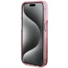 Apple iPhone 15 Pro Guess dėklas Liquid Glitter Gold Stripes (GUHCP15LLFCSEGP) rožinės spalvos