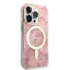Rinkinys Guess GUBPP14LHJEACSP Case+ Charger Apple iPhone 14 Pro 6,1" dėklas telefonui rožinės spalvos hard case Jungle MagSafe