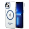 Apple iPhone 14 Plus Guess Dėklas Metal Outline Magsafe (GUHMP14MHTRMB) mėlynos spalvos