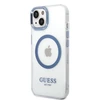 Apple iPhone 14 Plus Guess Dėklas Metal Outline Magsafe (GUHMP14MHTRMB) mėlynos spalvos