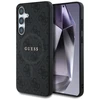 Guess Leather 4G Colored Ring Classic Logo MagSafe Samsung Galaxy S25 Plus dėklas telefonui juodos spalvos