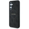 Guess Leather 4G Colored Ring Classic Logo MagSafe Samsung Galaxy S25 Plus dėklas telefonui juodos spalvos