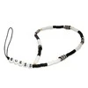 Guess pakabukas GUSTBCKH telefono dirželis juodai baltos spalvos Heishi Beads