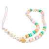 Guess pakabukas GUSTFLWP telefono dirželis rožinės spalvos Heishi Beads