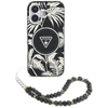 Guess Palm Trees Triangle Pearl Strap MagSafe Apple iPhone 16 dėklas telefonui juodos spalvos