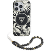 Guess Palm Trees Triangle Pearl Strap MagSafe - dėklas skirtas Apple iPhone 16 Pro juodas
