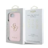 Guess PU Grained 4G Metal Logo Apple iPhone 16e dėklas telefonui rožinės spalvos
