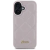 Guess Quilted Metal Logo Apple iPhone 16 - dėklas telefonui rožinės spalvos