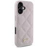 Guess Quilted Metal Logo Apple iPhone 16 - dėklas telefonui rožinės spalvos