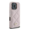 Guess Quilted Metal Logo Apple iPhone 16 Pro - dėklas telefonui rožinės spalvos