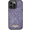 Guess Rhinestone Metal Logo dėklas, skirtas iPhone 15 Pro Max - rožinis