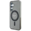 GUESS dėklas skirtas Samsung Galaxy S25 GUHMS25SPFTDTEK (Magnetic IML Rhinestones) juodos spalvos