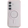 GUESS dėklas skirtas Samsung Galaxy S25 GUHMS25SPFTDTEP (Magnetic IML Rhinestones) rožinės spalvos