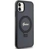 Dėklas GUESS GUHMN61HRSGSK IPHONE 11 / XR 6.1 "Juodas / Juodas HARDCASE RING STAND SCRIPT GLITTER MAGSAFE