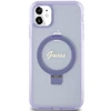 Apple iPhone 11 / XR Guess dėklas Ring Stand Script Glitter MagSafe (GUHMN61HRSGSU) violetinės spalvos