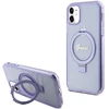 Apple iPhone 11 / XR Guess dėklas Ring Stand Script Glitter MagSafe (GUHMN61HRSGSU) violetinės spalvos