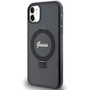 Dėklas GUESS GUHMN61HRSGSK IPHONE 11 / XR 6.1 "Juodas / Juodas HARDCASE RING STAND SCRIPT GLITTER MAGSAFE