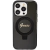 Dėklas GUESS GUHMP15XHRSGSK IPHONE 15 PRO MAX 6.7 "Juodas/Juodas HARDCASE RING STAND SCRIPT GLITTER MAGSAFE