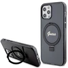 Guess Ring Stand Script Glitter MagSafe Apple iPhone 12/12 Pro - dėklas telefonui juodos spalvos