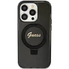 Guess Ring Stand Script Glitter MagSafe Apple iPhone 12/12 Pro - dėklas telefonui juodos spalvos