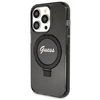 Dėklas GUESS GUHMP14XHRSGSK IPHONE 14 PRO MAX 6.7 "Juodas/Juodas HARDCASE RING STAND SCRIPT GLITTER MAGSAFE