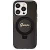 Dėklas GUESS GUHMP14XHRSGSK IPHONE 14 PRO MAX 6.7 "Juodas/Juodas HARDCASE RING STAND SCRIPT GLITTER MAGSAFE