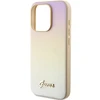 Guess GUHCP14XPSAIRSD Apple iPhone 14 Pro Max 6.7″ auksinis kietas dėklas Saffiano Iridescent Script