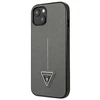 Apple iPhone 13 Guess dėklas Saffianotriangle Logo (GUHCP13MPSATLG) sidabrinės spalvos