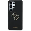 Original dėklas GUESS Silicone Big 4G Logo Bottom Script skirtas Samsung Galaxy S25 Ultra juodos spalvos