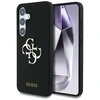Dėklas Guess Silicone Big 4G Logo Bottom Script Samsung Galaxy S25 juodos spalvos