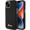 Dėklas GUESS GUHCP15SSMBSLK IPHONE 15/14/13 6.1 "Juodas / Juodas HARDCASE SILICONE SCRIPT METAL LOGO &amp; FRAME
