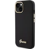 Dėklas GUESS GUHCP15SSMBSLK IPHONE 15/14/13 6.1 "Juodas / Juodas HARDCASE SILICONE SCRIPT METAL LOGO &amp; FRAME