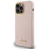 Dėklas GUESS GUHCP15XSMBSLP IPHONE 15 PRO MAX 6.7 "Rožinis/Rožinis HARDCASE SILICONE SCRIPT METAL LOGO &amp; FLAME