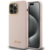 Dėklas GUESS GUHCP15LSMBSLP IPHONE 15 PRO 6.1 "Rožinis/Rožinis HARDCASE SILICONE SCRIPT METAL LOGO &amp; FRAME