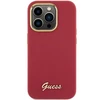Apple iPhone 15 Pro Guess dėklas Silicone Script Metal Logo & Frame (GUHCP15LSMBSLM) raudonos spalvos