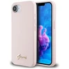Dėklas Guess Silicone Script Metal Logo MagSafe iPhone 16e Case - Rožinė