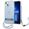 Apple iPhone 13 Guess dėklas Translucent Stap (GUHCP13MHTSGSB) mėlynos spalvos