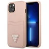Apple iPhone 13 Guess dėklas Saffianotriangle Logo Cardslot (GUHCP13MPSATPP) rožinės spalvos