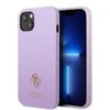 Apple iPhone 13 Mini Guess dėklas Saffiano 4G Small Metal Logo violetinės spalvos
