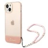 Dėklas GUESS GUHCP14MHGCOHP IPHONE 14 PLUS / 15 PLUS 6.7 "Rožinis / Rožinis HARDCASE TRANSLUENT PEARL STAP