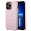 Guess GUHCP14XHGGSHP Apple iPhone 14 Pro Max 6,7" dėklas telefonui rožinės spalvos hard case Glitter Script