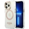 Apple iPhone 13 Pro Max Guess Dėklas Metal Outline Magsafe aukso spalvos