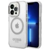 Apple iPhone 14 Pro Max Guess Dėklas Metal Outline Magsafe (GUHMP14XHTRMS) sidabrinės spalvos
