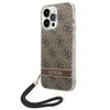 Apple iPhone 14 Pro Guess dėklas 4G Print Strap (GUOHCP14LH4STW) rudos spalvos