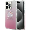 Apple iPhone 15 Pro Hello Kitty dėklas IML Gradient Electrop Kitty Head (HKHCP15LHDGKEP) rožinės spalvos
