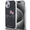 Apple iPhone 13 / 14 / 15 Hello Kitty dėklas IML Kitty Face (HKHCP15SHKHLK) juodos spalvos