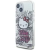 Apple iPhone 13 / 14 / 15 Hello Kitty dėklas IML Kitty On Bricks Graffiti (HKHCP15SHDGPHT) baltos spalvos